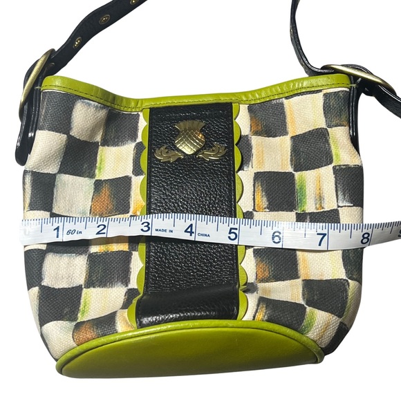 Mackenzie Childs Courtly Check Crossbody Bucket Bag Quirky Maximalist Unique - Picture 8 of 11